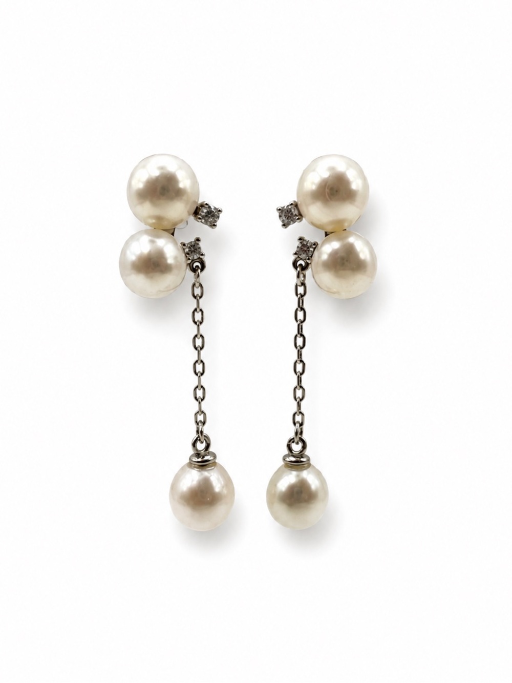 #E57 Trio Pearl Waltz Drop Earrings